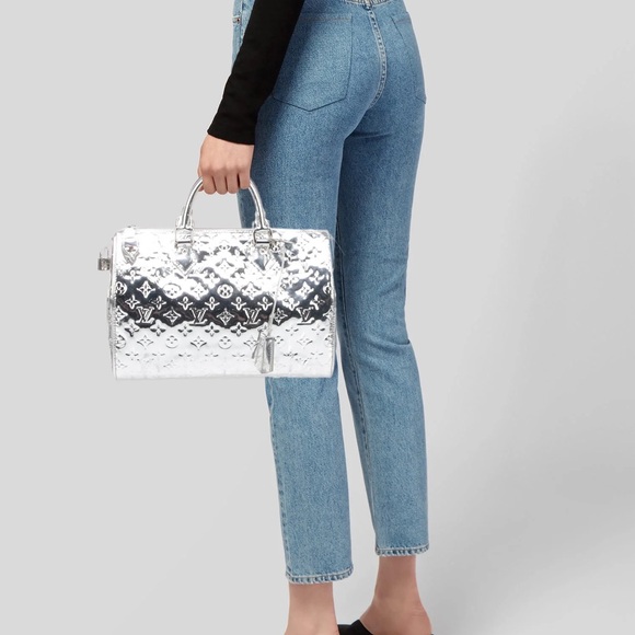 Louis Vuitton Limited Edition Silver Monogram Miroir Speedy 35 - Picture 2 of 13